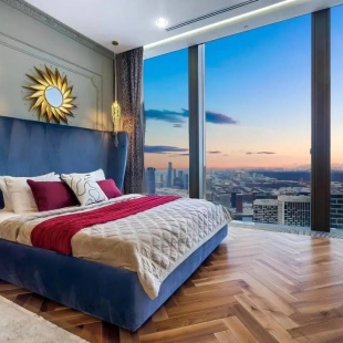 Фотография квартиры Апартаменты Sky City Moscow Уютная Студия на 43 этаже с видом на закат! Lux дизайн! Виден весь город!