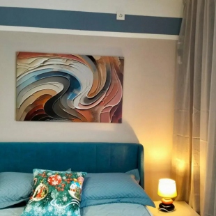 Фотография квартиры Квартира Дизайнерская Студия Вlue Cozy Aparts с видом на Локомотив