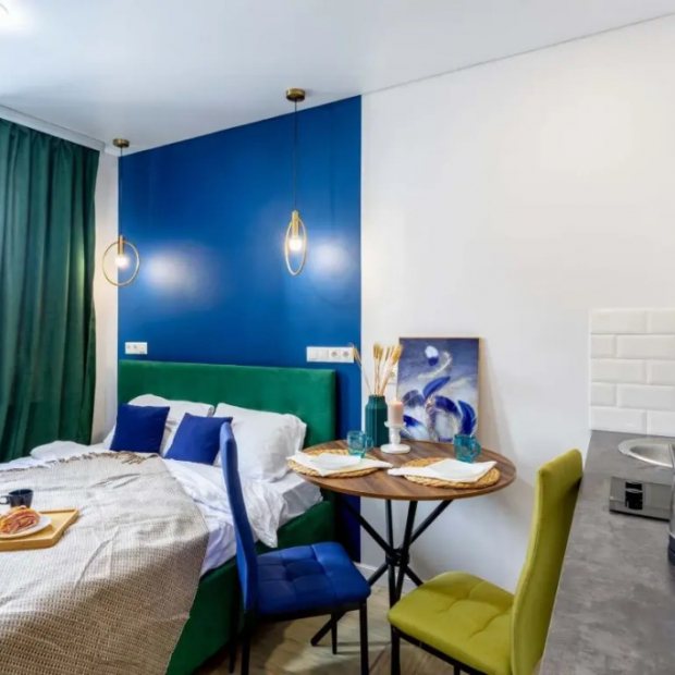 Фотографии квартиры 
            Апартаменты Студия с Кухней Дизайнерские в ЖК Наши Люди