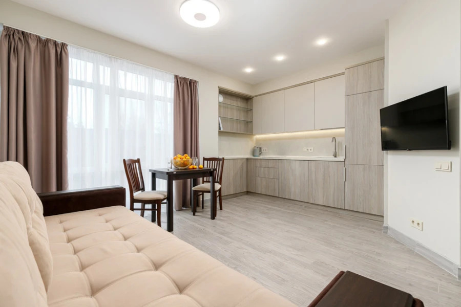 Фотография квартиры Апартаменты Студия с Панорамным Застеклением для 3 Гостей