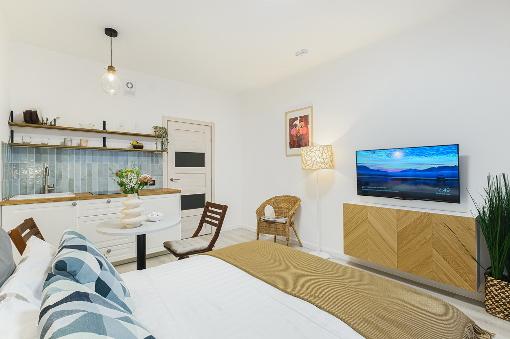 Фотография квартиры Апартаменты F-Apart с видом на башню Лахта центр