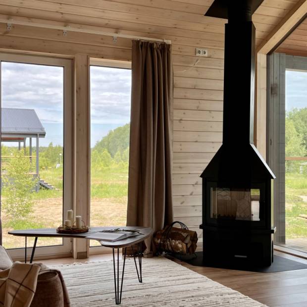 Фотографии Коттеджа 
            Частный дом Побег из города на 8 человек с сауной и камином