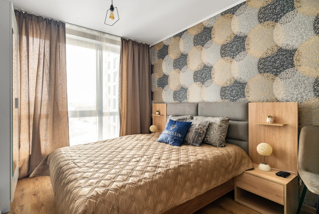 Фотография квартиры Apartments GLOBALSTAY. Новые студии 5 мин до метро Парнас