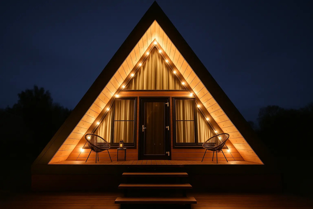 Фотография Коттеджа Частный дом A-frame Терракот из дерева 4х местный Ривер Хаус
